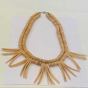 💐5/25 Natural wood double strand spike unique statement